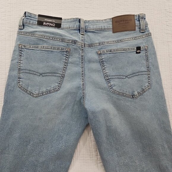Buffalo David Bitton Straight Six Jeans Men's 34x30 Light Wash NWT Stretch NEW - Picture 5 of 16
